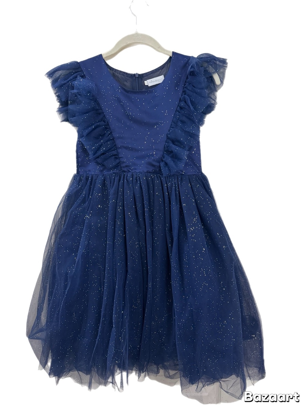 Trish Scully Girls Navy Sparkle Tulle Party Dress